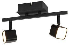 Plafoniera moderna neagra cu LED inclus 2 lumini - Nola