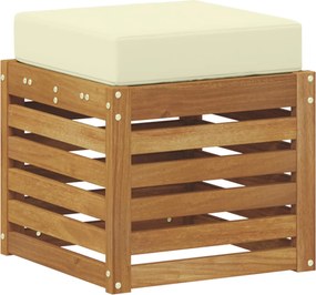 vidaXL Bancă Stivuită pentru Exterior cu pernă natural 43 x 43 x 37 cm