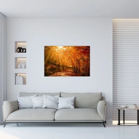 Tablou cu pădurea în toamnă (90x60 cm)