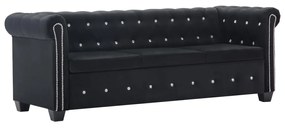 275615 vidaXL Set canapele Chesterfield, 2 buc, tapițerie catifea, negru