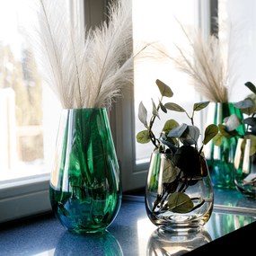 Vaze, set de 2, verde/chihlimbar, GLOW