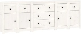 vidaXL Servantă, alb, 230x35x80 cm, lemn masiv de pin
