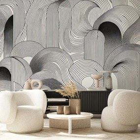 Fototapet - Morman de linii negre (147x102 cm)