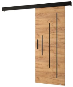 Uși culisante 90 cm Sharlene Y (craft auriu + negru mat + negru). 1044037