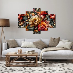 Tablou - Flori portocalii și roșii (150x105 cm)