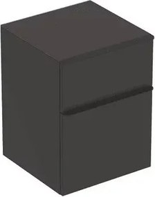 Dulap mediu suspendat Geberit Smyle Square lava gri inchis 2 sertare 45 cm