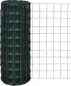 vidaXL Euro gard, 25 x 1,0 m, oțel, verde