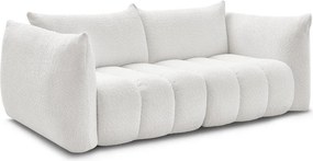 Canapea albă cu tapițerie din țesătură bouclé 234 cm Azra – Bobochic Paris