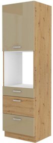 Dulap de bucătărie pentru alimente pentru cuptor Arryn 60 DPS-210 3S 1F (stejar artisan + capuccino lucios). 1024781