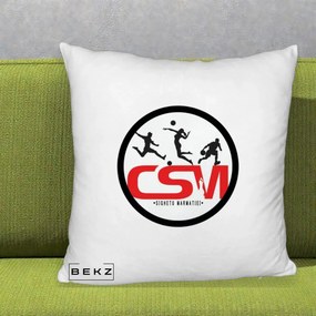 Perna Personalizata CSM Sighetu Marmatiei Sport, 40x40 cm, Alb Pufos, Husa Detasabila, Perna Inclusa, BEKZ®