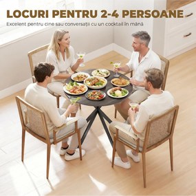 HOMCOM Masă Da Dining Rotund Stil Industrial Con Picioare în X Ø80x75 cm | Aosom Romania