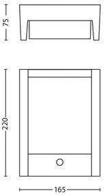 Corp de iluminat LED de exterior cu senzor ARBOUR 1xLED/6W IP44 Philips 16461/93/P3