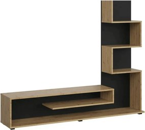 Mobilier living SNAKE, stejar artisan/negru, PAL, 160x29x130 cm