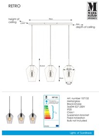 Markslöjd 107132 - Lustră pe cablu RETRO 3xE27/60W/230V