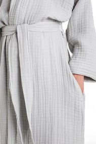 Halat pentru copii gri pentru 7-8 ani din muselină Muslin – Foutastic