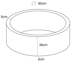 Piscină cu bile crem din catifea reiată ø 90x30 cm Montessori – Meowbaby