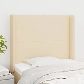 vidaXL Tăblie de pat cu aripioare, crem, 93x16x118/128 cm, textil