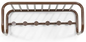 Cuier de perete maro închis cu raft din metal 72 cm Retro – Spinder Design