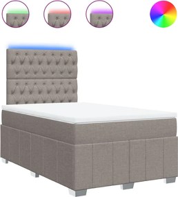 vidaXL Pat box spring cu saltea, taupe, 120x190 cm material textil