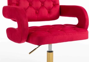 HR8403CROSS Scaun Catifea Roşu Bază Aurie