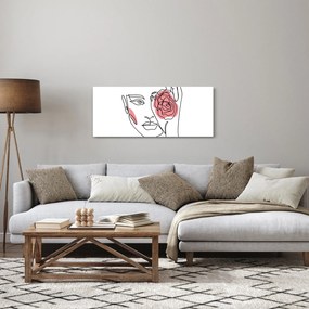 Tablou - Linie de artă față cu trandafir (120x50 cm)