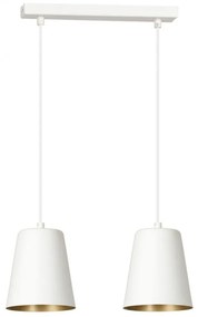 Lustra cu pendule metalice design minimalist MILGA 2 alb/auriu