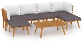 3087023 vidaXL Set mobilier de grădină cu perne, 7 piese, lemn masiv de acacia