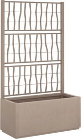 vidaXL Jardinieră de grădină cu spalier, maro deschis, 80x36x140cm, PP