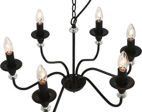 Candelabru din metal, negru, cu 6 brațe, 46 x 54 cm, „Cayeux”