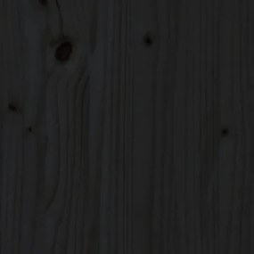 Tablie de pat, negru, 146x4x100 cm, lemn masiv de pin 1, Negru, 146 x 4 x 100 cm