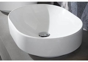 Lavoar baie pe blat alb 55 cm, oval, Geberit VariForm Eliptic