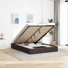 vidaXL Cadru pat otoman fără saltea țesătură maro închis 140x190 cm
