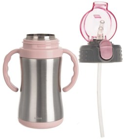 Sticlă pentru copii roz-deschis din oțel inoxidabil 330 ml – Orion