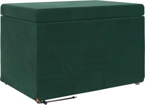 vidaXL Taburet Verde închis Catifea și lemn stratificat
