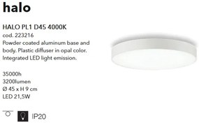 Plafoniera design modern LED HALO PL1 D45 4000K 223216
