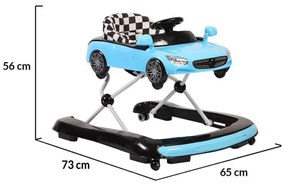 Premergator Reglabil in 3 Trepte NOVOKIDS™ Super Cabrio Car, 3 in 1, Transformabil in Antemergator si Masinuta copii, Pliabil, Cu Melodii si lumini,