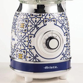 Blender Ariete Capri 0583/0C, 1000W, 1.5 L, 4 viteze + pulse, Zdrobire gheata, Alb/Albastru