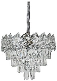 Candelabru Cristal, Amora,40cm, Cromat