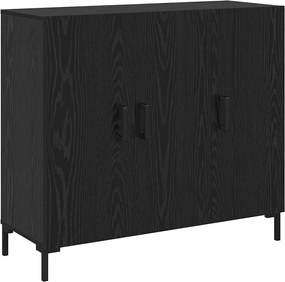 vidaXL Bufet Stejar Negru 90 x 34 x 80 cm Lemn compozit
