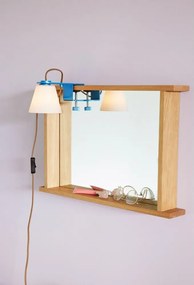 Veioză albastră cu abajur din sticlă (înălțime 23 cm) Lure – Hübsch