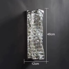 Aplică LED cu Cristale – 20W, 3 Tipuri de Lumină, Design Modern Argintiu, 46×12×16 cm