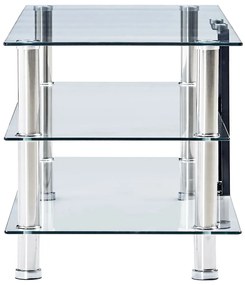 Stativ TV, transparent, 150x40x40 cm, sticla securizata 1, Transparent, 150 x 40 x 40 cm