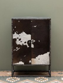 Dulap din par natural de bovine si metal, cu 2 usi, Ontario