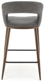 Scaun de bar tapitat H114 gri/nuc