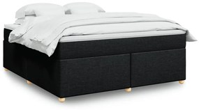 3285396 vidaXL Pat box spring cu saltea, negru, 180x200 cm, catifea