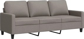 vidaXL Canapea cu 3 locuri, taupe, 180 cm, material textil