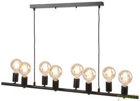 Lustra moderna cu 8 surse de lumina directionabile MIAMI, negru MIAMI/H8/B