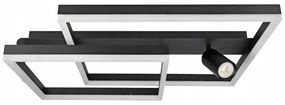 Plafonieră LED 38W/230V + 1x GU10/30W, neagră