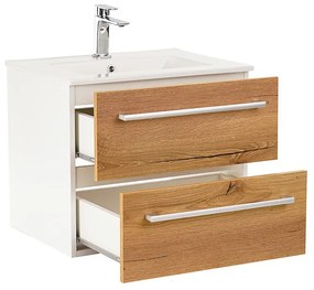 Dulap inferior Vario Clam 60 cu lavoar, stejar alb
