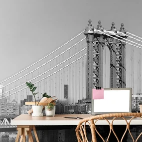 Fototapet autoadeziv zgârie-nori în New York în alb-negru
